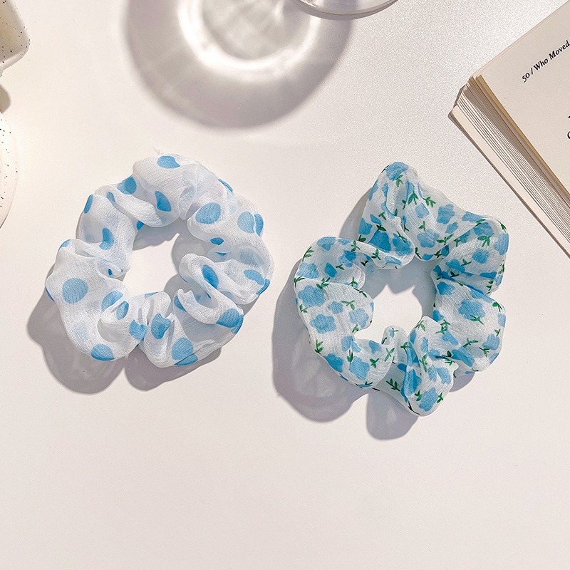 Bộ 2/3 Dây Thun Cột Tóc Co Giãn Màu Xanh Dương Và Trắng Tươi Mới 2022 Cho Nữ