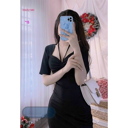(Sale FreeShip) Đầm body nữ nhún cực cột yếm,đầm thun gân chất đẹp dễ mặc lên from chuẩn,diện đi đâu cũng xinh