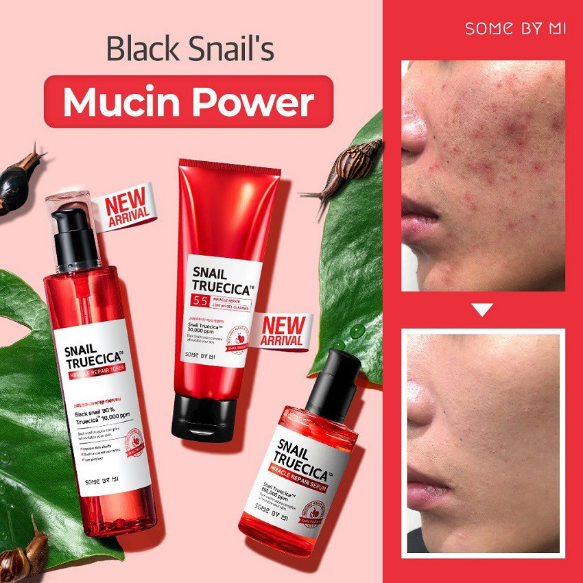 Nước hoa hồng phục hồi tái tạo da Some By Mi Snail Truecica ốc sên 135ml Auth Hàn Quốc