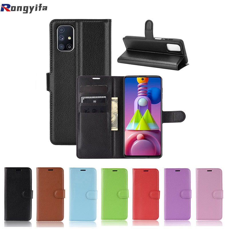 Bao da điện thoại có ngăn đựng thẻ dạng nắp lật cho Samsung Galaxy M51 A21S A31 A71 A51 A41 5G
