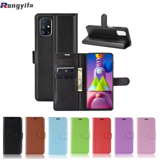 Bao da điện thoại có ngăn đựng thẻ dạng nắp lật cho Samsung Galaxy M51 A21S A31 A71 A51 A41 5G
