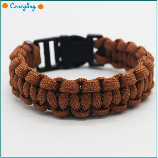 Vòng đeo tay sinh tồn paracord dây dù bện có khóa cài nhựa thời trang