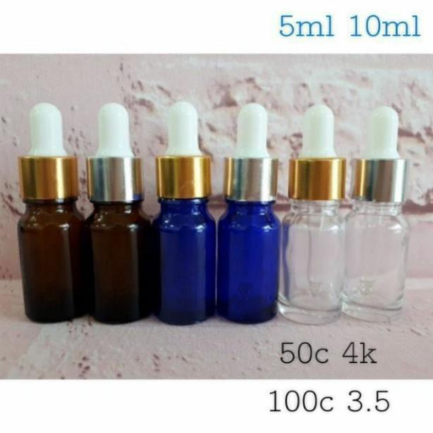 [5ml/10ml] Lọ đựng tinh dầu bóp giọt khoen vàng chiết mỹ phẩm