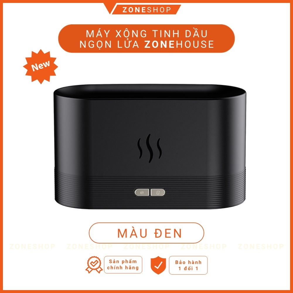 Máy xông tinh dầu ngọn lửa ZONEHOUSE, máy khuếch tán tinh dầu tạo ẩm sóng siêu âm, 3 chế độ phun [ZONESHOP]