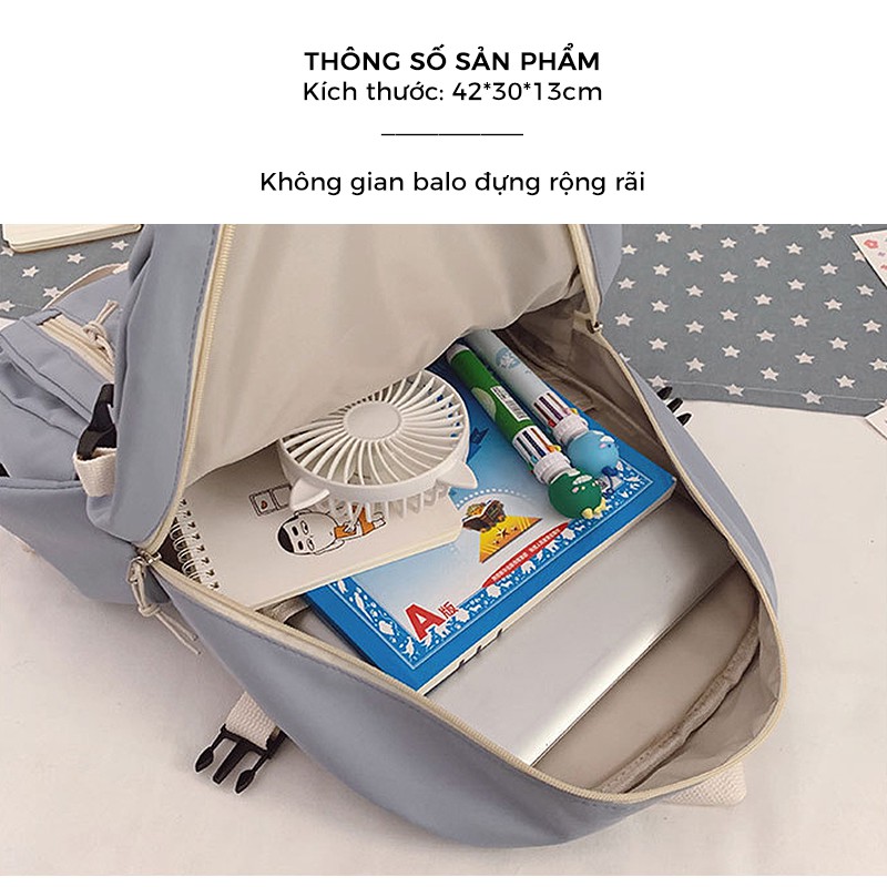 (Tặng Sitcker Cài Balo) Balo Ulzzang Basic Phong Cách Hàn Quốc Thiết Kế Nắp Túi Độc Đáo C1482