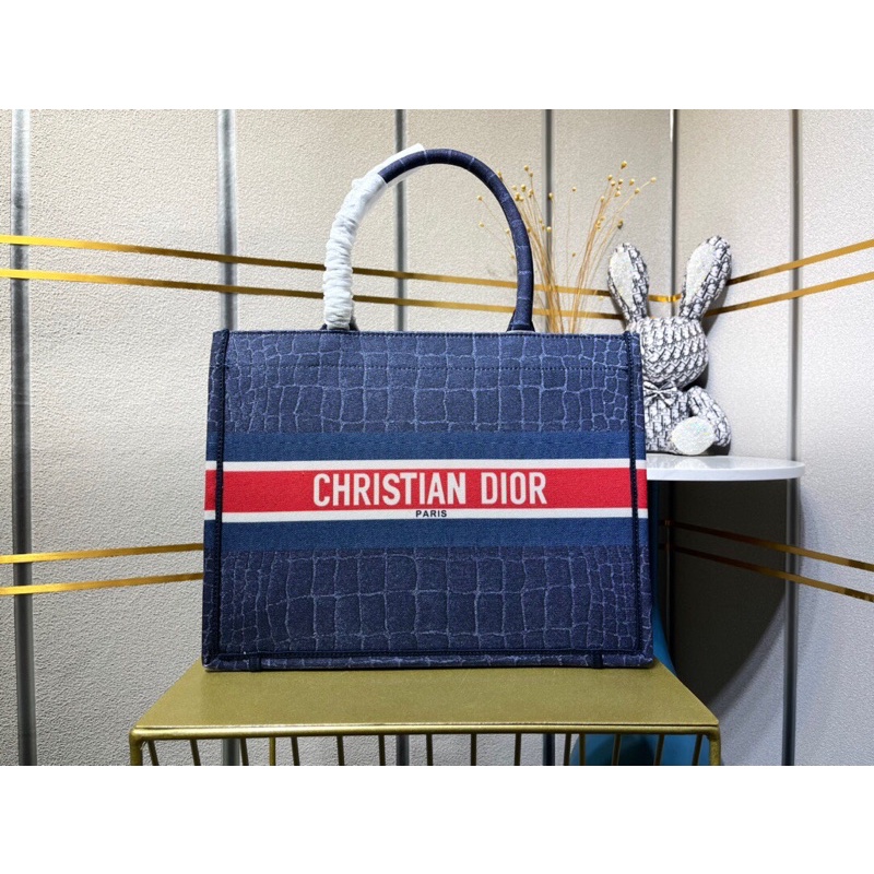 Túi xách/túi tote size lớn thiết kế họa tiết đơn giản thương hiệu Dior CD cao cấp