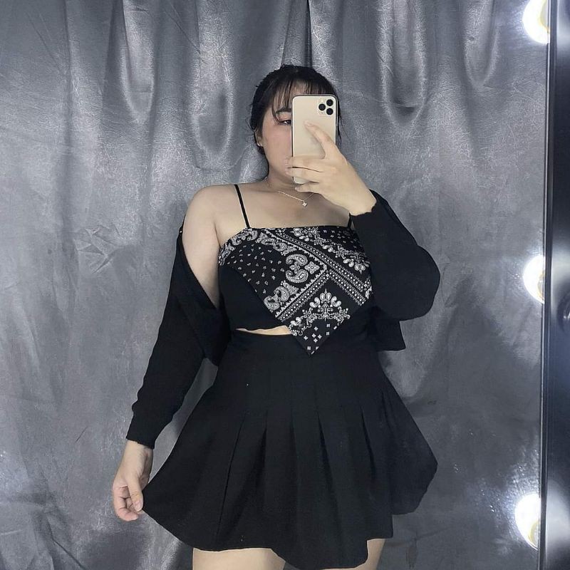 Áo lửng hở lưng hai dây quyến rũ bigsize 60-90kg