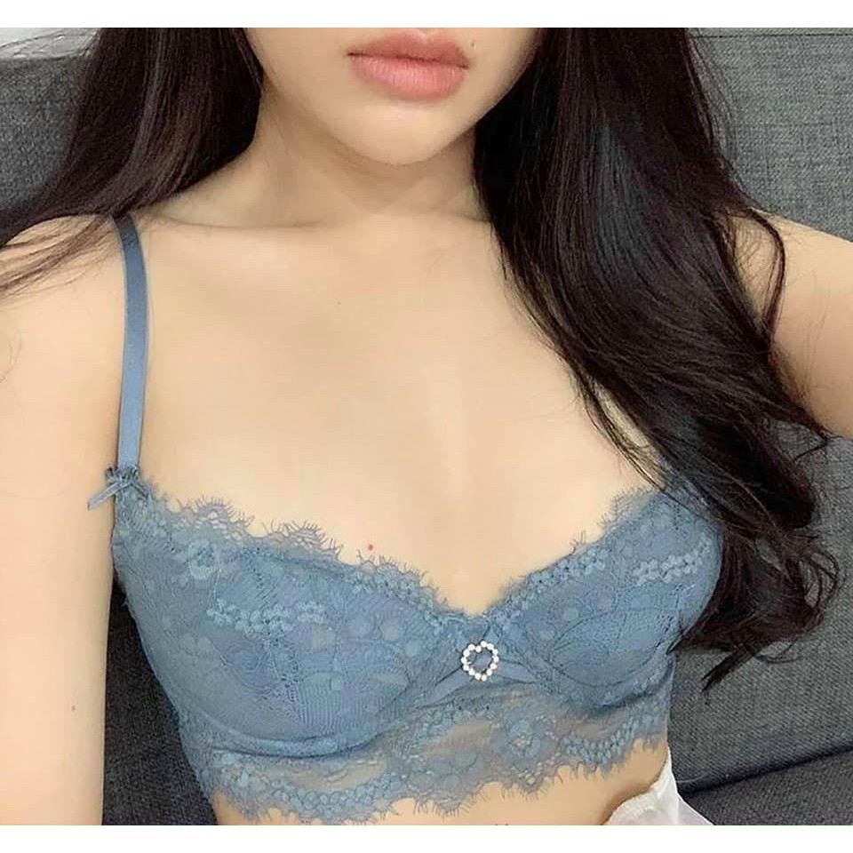 Bộ lót Charm không mút SIÊU XINH, có gọng, ren mềm mịn, nâng ngực | BigBuy360 - bigbuy360.vn