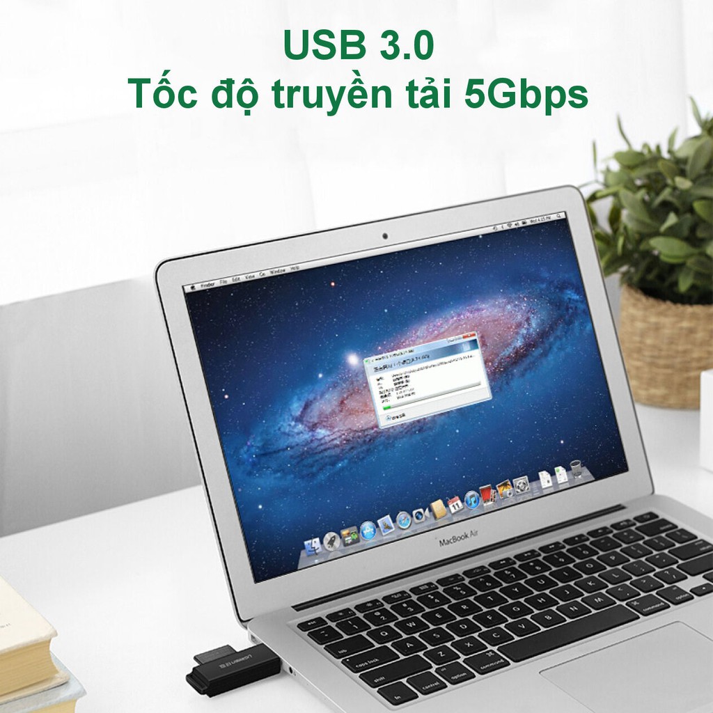 Đầu đọc thẻ nhớ SD/TF jack cắm USB 3.0 UGREEN CM104 - Hàng phân phối chính hãng - Bảo hành 18 tháng