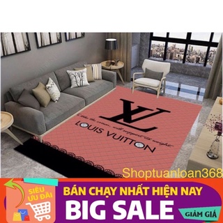 Thảm Trải Sàn Bali 5D Mẫu Thương Hiệu lv ~ Thảm trải sàn phòng khách thương hiệu 1m6x2m3 ~ 2mx3m hót ☘️