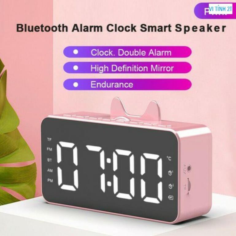 Loa Bluetooth Kiêm Đồng Hồ G9 Mặt Gương Hiển Thị Đèn Led - Đài FM - Đồng Hồ Báo Thức - Phụ Kiện Tomato