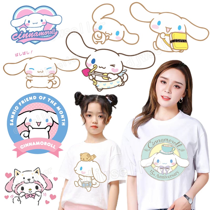Sanrio Miếng Dán Ủi Quần Áo DIY Hình Cô Gái Cinnamoroll Hoạt Hình Dễ Thương Có Thể Giặt Được