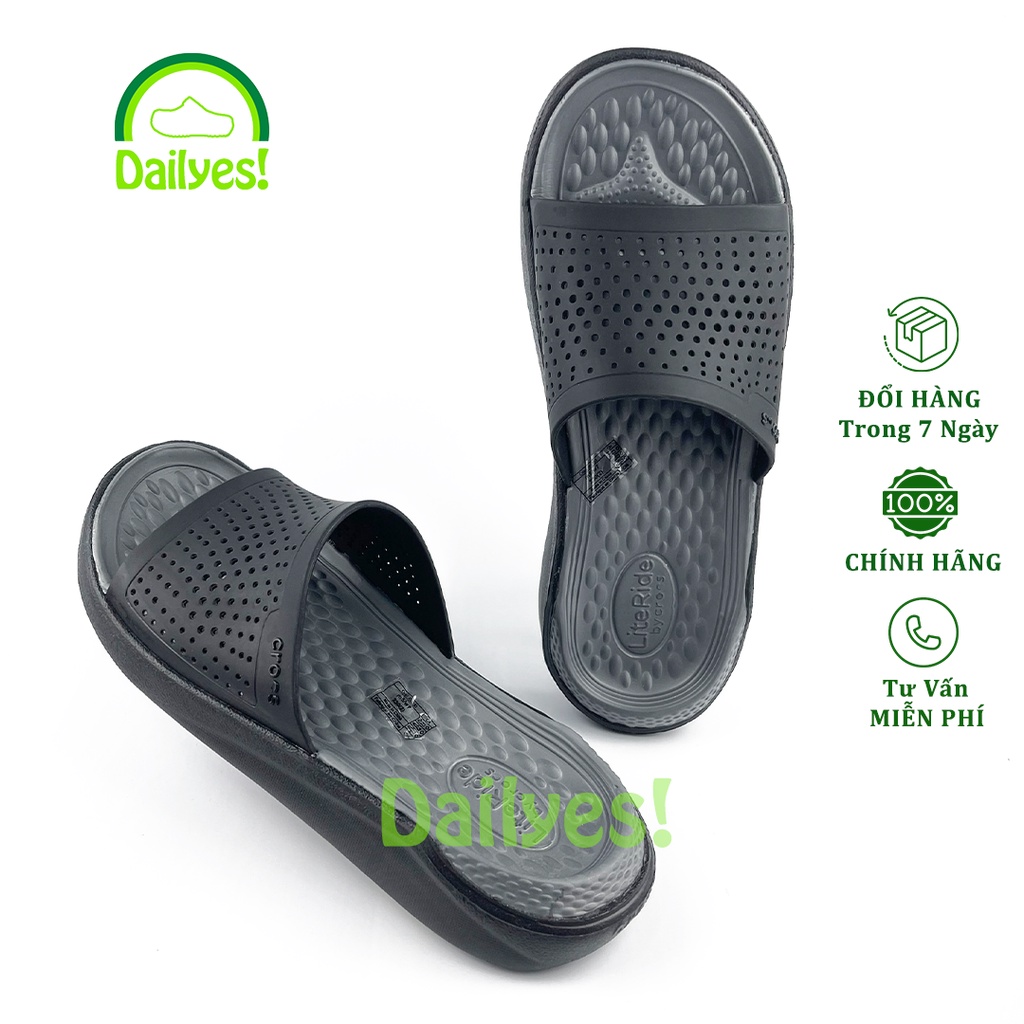 Dép Lê Cross Literide Nam Nữ Màu Đen Tuyền siêu êm, hàng xịn, full tag, hỗ trợ đổi trả - Cross Literide Dailyes