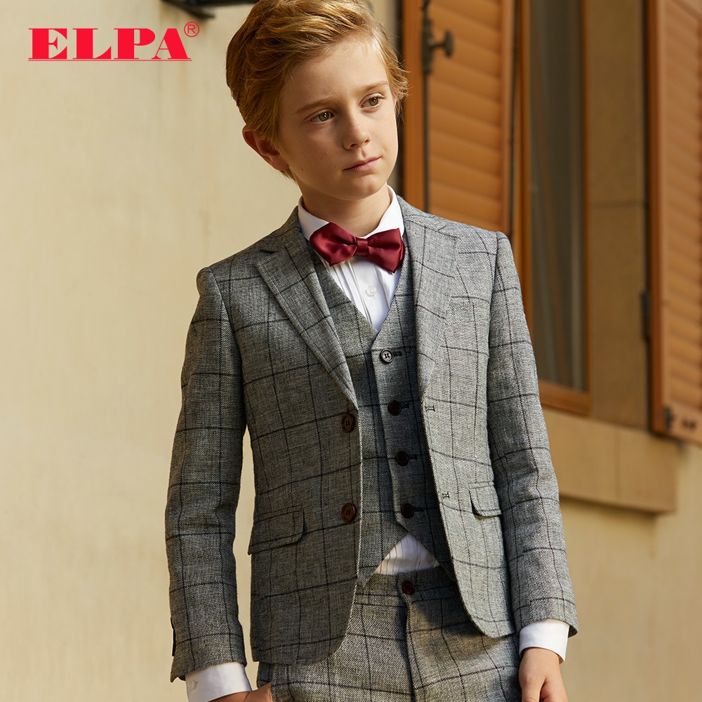 Bộ Vest - Bộ suit xám sọc cho bé trai - VEST SUIT NXS1083 | GREY STRIPES