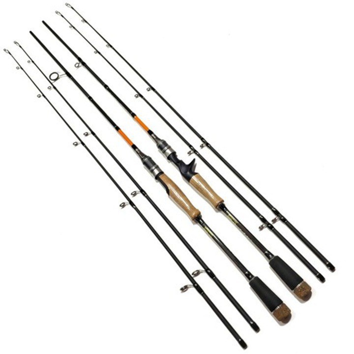 Cần Câu Lure máy đứng máy ngang 2 khúc Shimano Super Eagle cán gỗ 2 đọt M/MH dài 1m8 2m1 2m4 Giá Rẻ