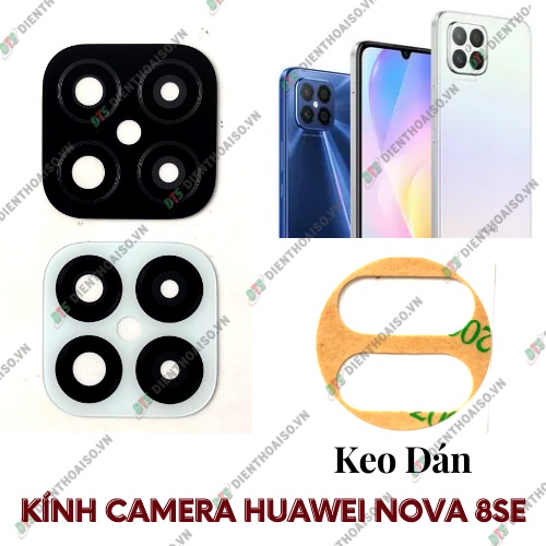 Mặt kính camera huawei nova 8se có sẵn keo dán