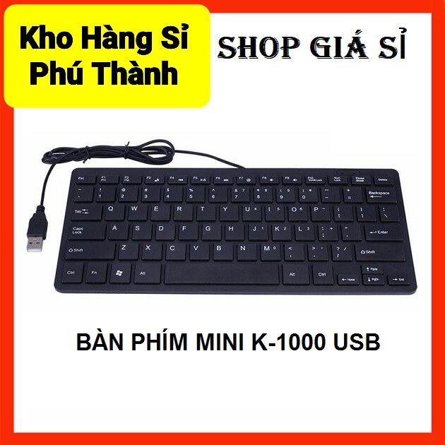 Bàn phím mini K1000 USB full box chất lượng tốt, kiểu dáng nhỏ gọn, bảo hành 6 tháng