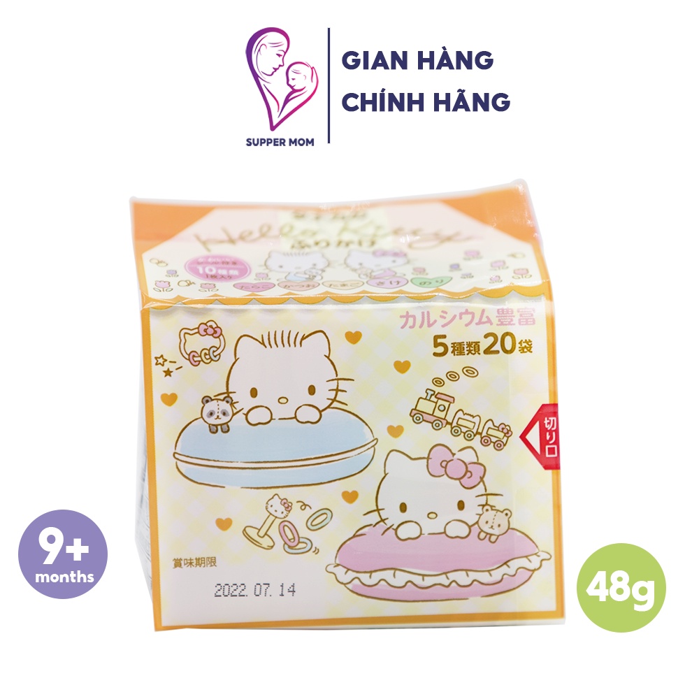 Gia vị rắc cơm thập cẩm TANAKA Hello Kitty túi 20 gói nhỏ Nhật Bản cho bé ăn dặm