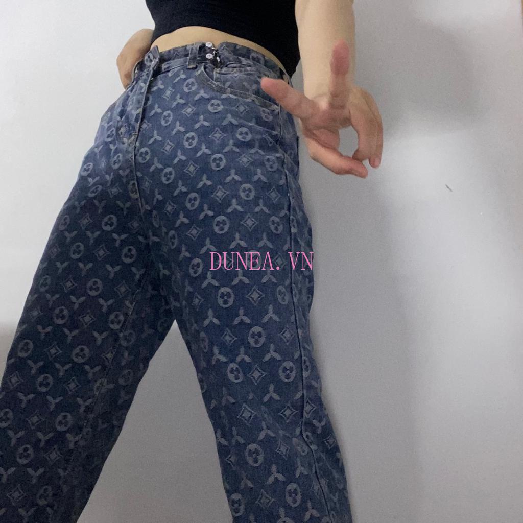 DUNEA Quần Jean Ống Rộng Phong Cách Đơn Giản Thời Trang Cho Cặp Đôi