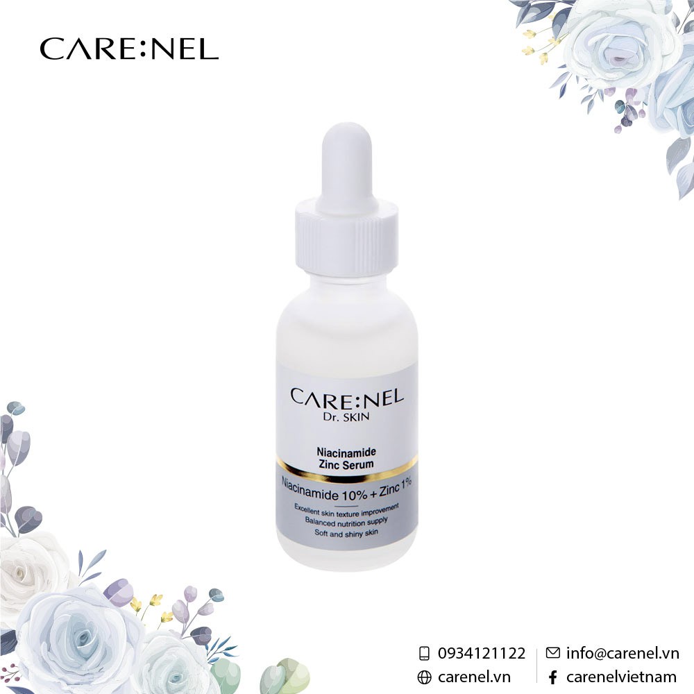 Serum Carenel Niacinamide 10% Zinc 1% cải thiện nám tàn nhang ngừa lão hóa giảm mụn thâm trắng sáng da