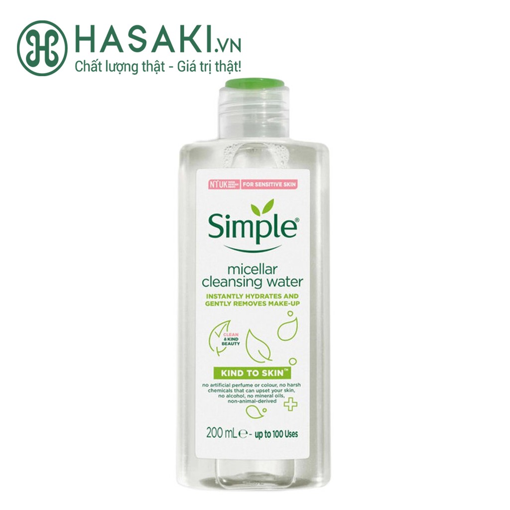 Nước Tẩy Trang Simple Dành Cho Da Nhạy Cảm 200ml