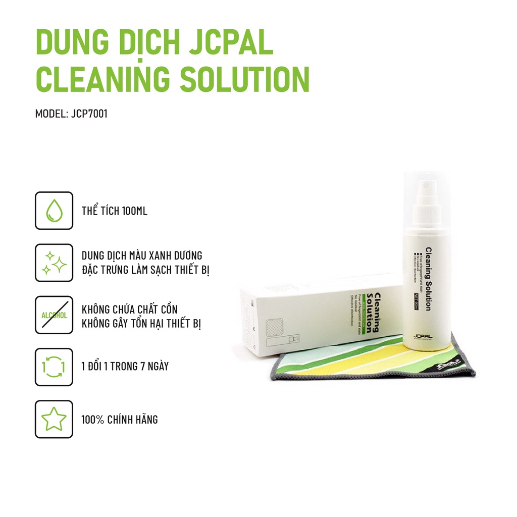 Dung dịch vệ sinh Laptop/ Smartphone JCPAL Cleaning Solution 90ml chính hãng