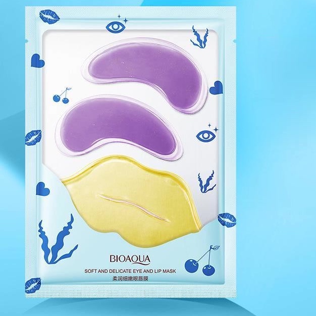 Combo mặt nạ BIOAQUA dưỡng MÔI MẮT Chống Lão Hóa Giảm Nhăn Giảm Thâm nội địa Trung