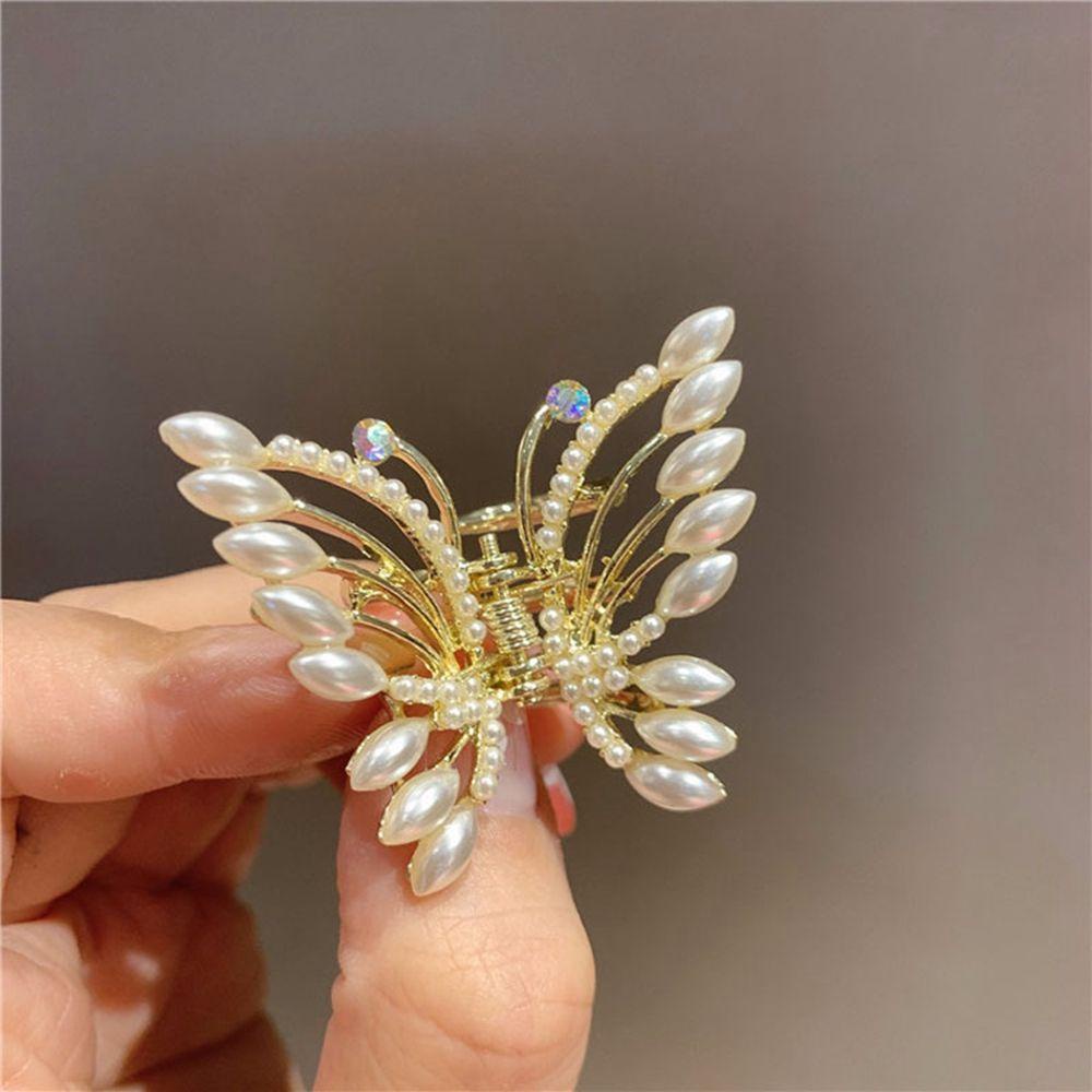 NICKOLAS Kẹp Tóc Hình Bướm Bằng Hợp Kim Trong Suốt Phong Cách Hàn Quốc