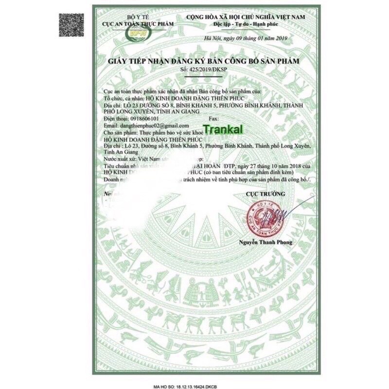 Trankal Thailand hỗ trợ đau nhức xương khớp