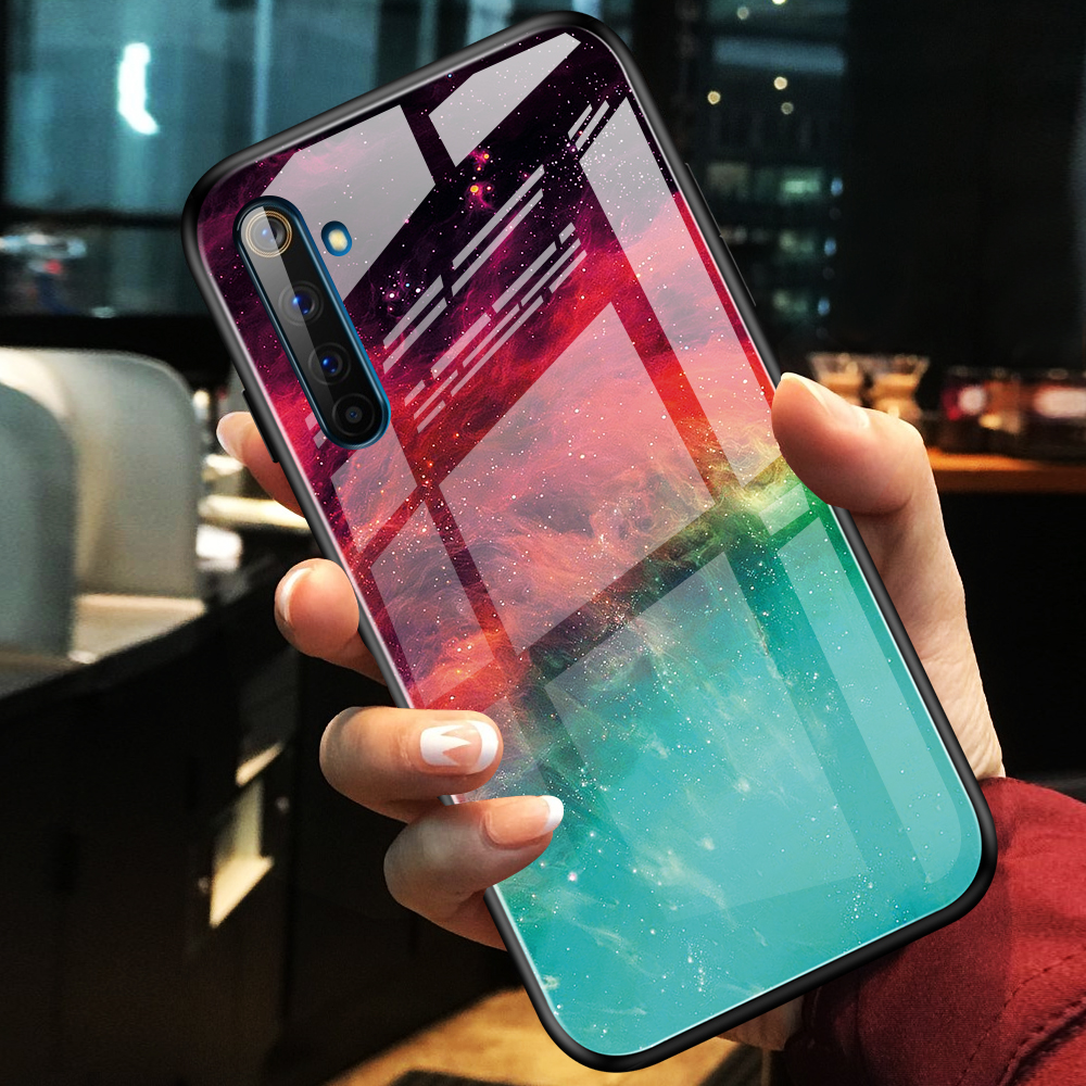 Ốp điện thoại mặt kính cường lực cho oppo realme 3 5 6 7 5i 6i pro x lite realmi 3pro 5pro 6pro xlite