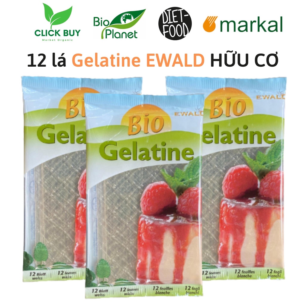 Gelatine lá hữu cơ làm bánh 12 lá Bio Ewald - gelatin lá nhập khẩu Đức
