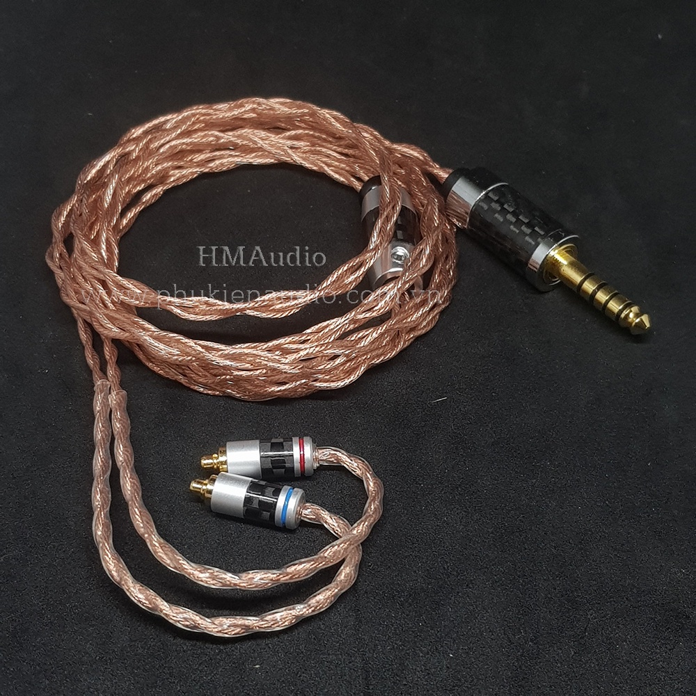 Dây tai nghe đồng 7N OCC Litz 25AWG 1.1mm tết 4 - Connetor IM03/50/70 A2DC IE80/80s IE40Pro IE100/400/500 IE300/900 2Pin