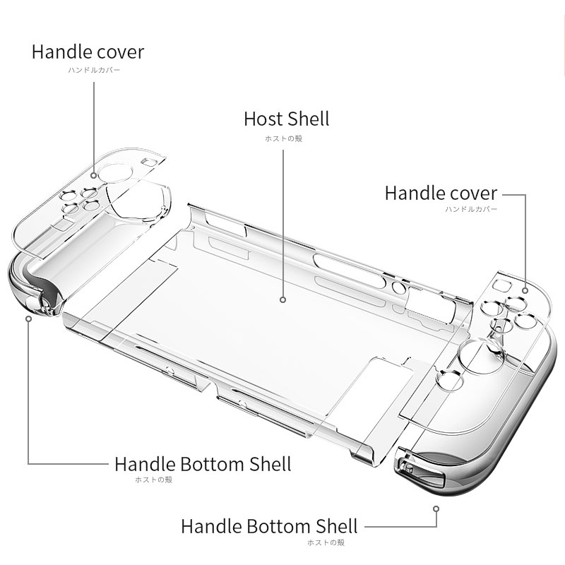 Vỏ Bảo Vệ Bằng PC Cứng Trong Suốt Kèm Giá Đỡ Cho Máy Chơi Game Nintendo Switch NS NX