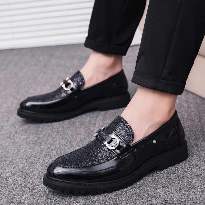 Elegant imitation diamond loafers for men