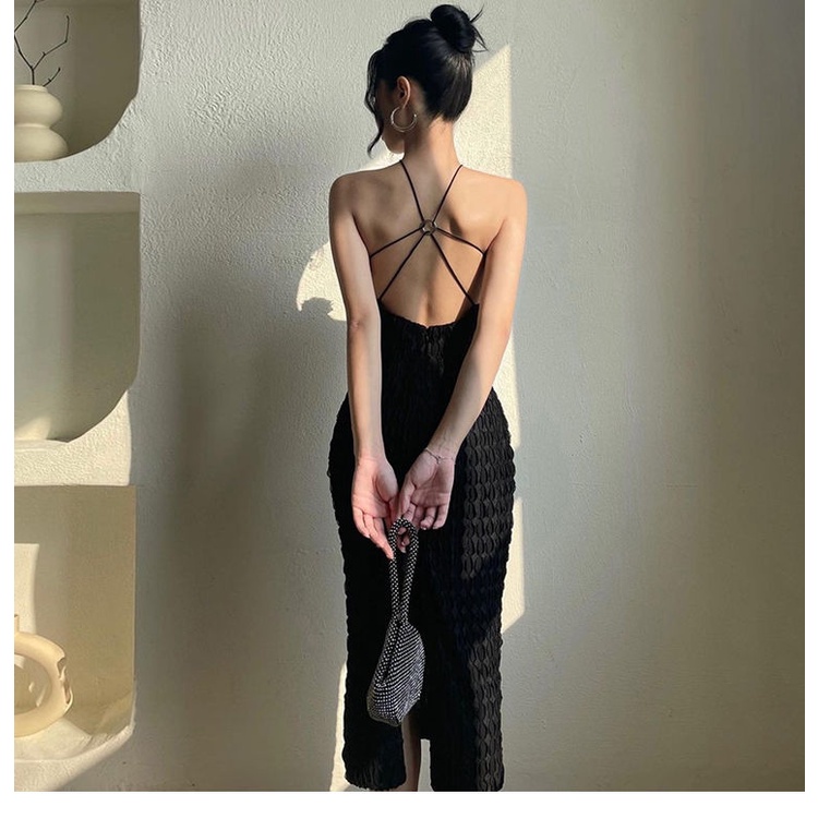 Đầm Dài Ôm Hông Hai Dây Khoét Rỗng Gợi Cảm Thời Trang Cho Nữ