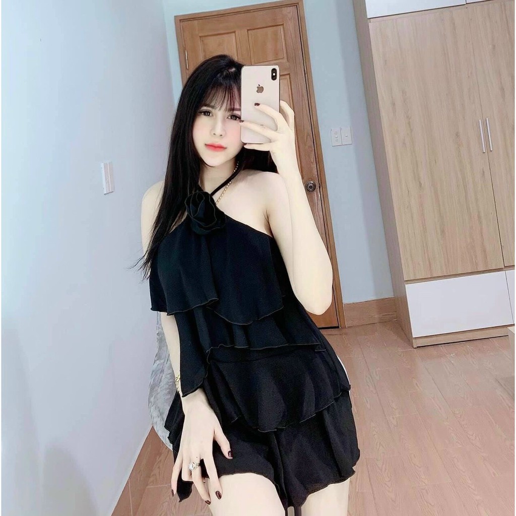 Set áo yếm tầng quần giả váy