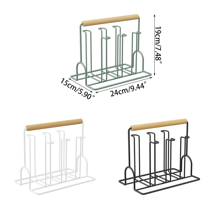Giá Đỡ Cốc Bằng Sắt Có Tay Cầm Tiện Dụng Cho Nhà Bếp