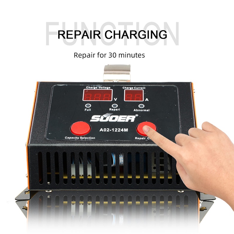 Máy Sạc ắc quy tự động Suoer 12V-24V-4Ah-400Ah Sạc có Khử Sunfat Công Suất Lớn