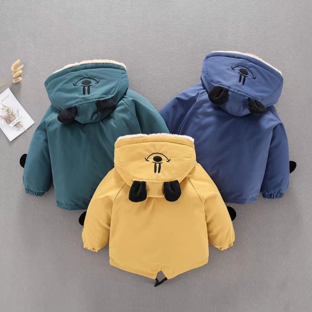 Áo Khoác Cho Bé In Hình Gấu Lót Lông Cực Ấm Cho Bé Từ 10-25Kg - LILA KIDS