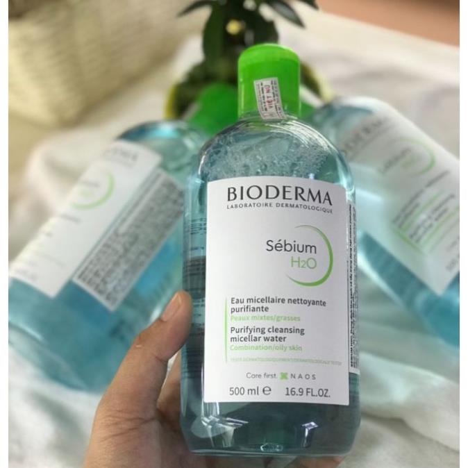 Nước tẩy trang Bioderma làm sạch dịu nhẹ 500ml, tẩy trang Bioderma cho mọi loại da