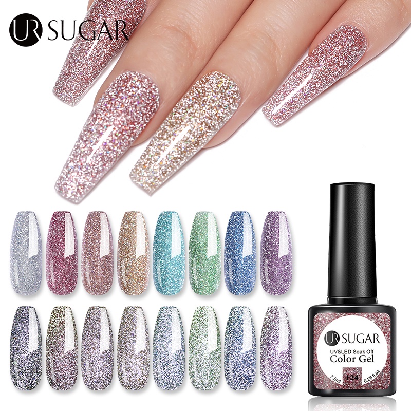 UR SUGAR Gel Sơn Móng Tay Màu Kim Tuyến Phản Quang 7.5ml