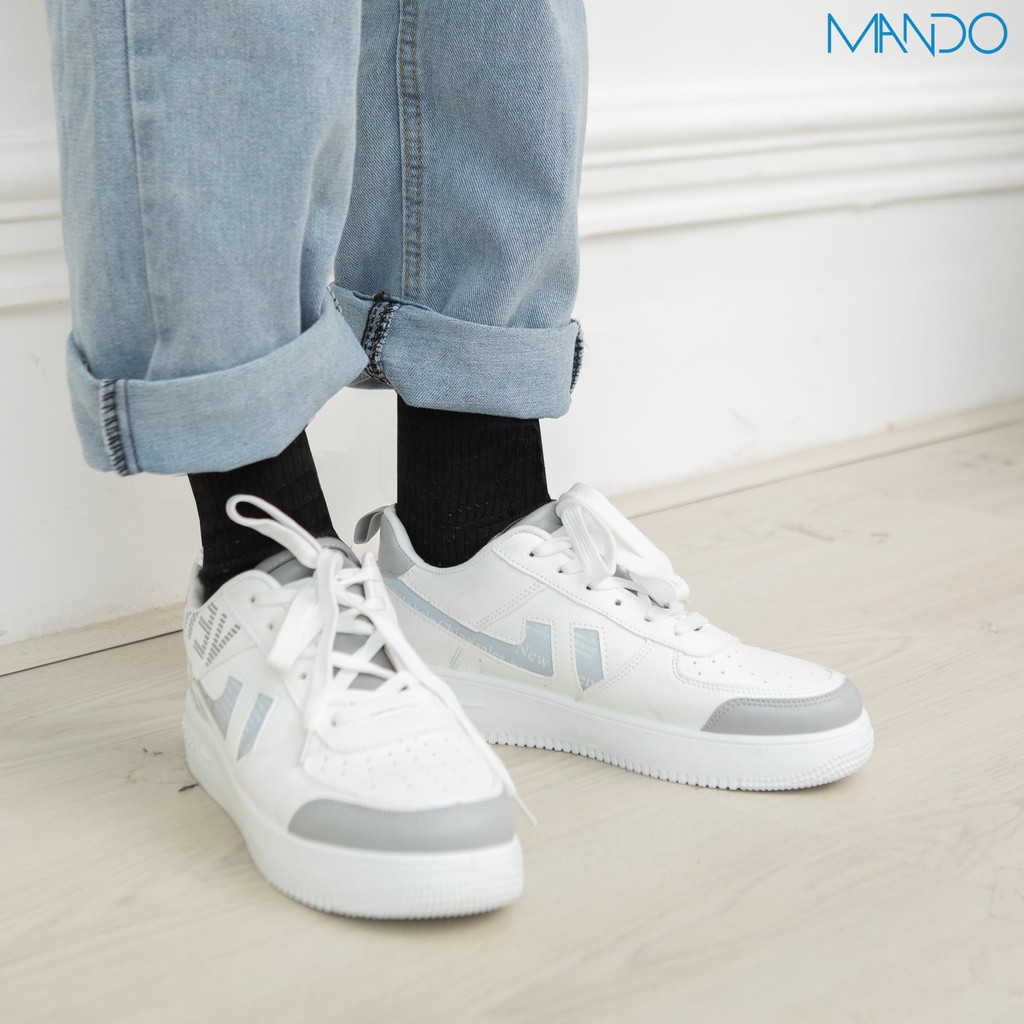 Giày Sneaker Thể Thao Trắng Nam Nữ MANDO Cổ ThấpĐế Cao Tăng Chiều Cao Kiểu Dáng Basic Unisex Thời Trang Hàn Quốc GTT008