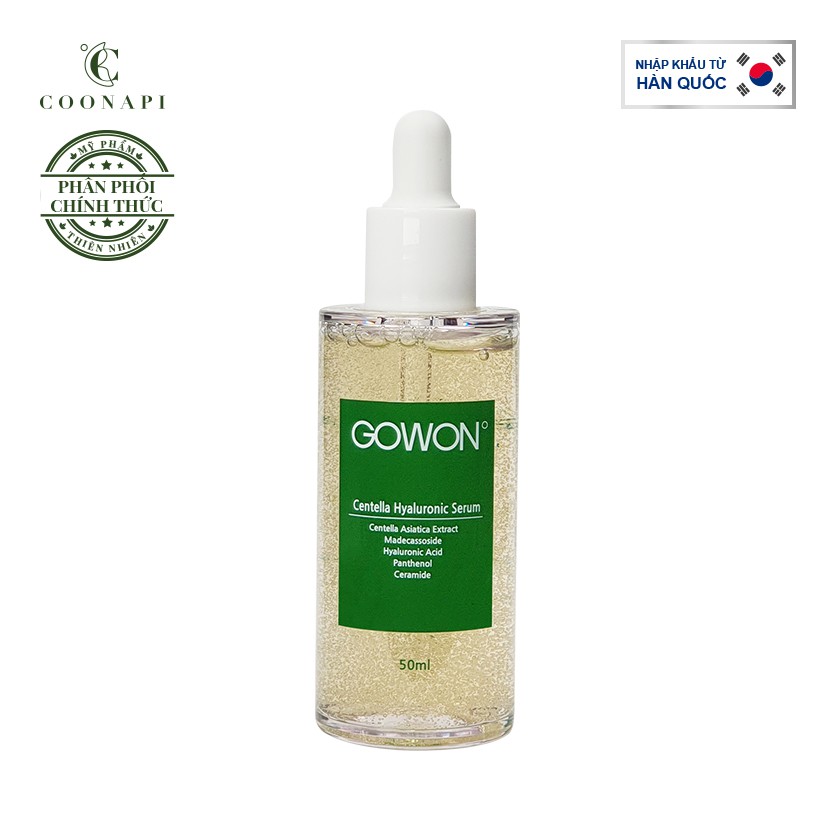 Tinh Chất Rau Má &amp; HA Cải Thiện Da Mụn, Cấp Nước Toàn Diện Và Phục Hồi Da Gowon Centella Hyaluronic Serum 50ml