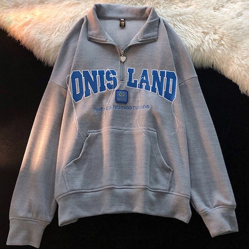 [HÀNG LOẠI 1] Áo Polo Khoá Nam Nữ Cổ Bẻ Logo Chữ ONISLAND Thêu Chất Thun Tăm Dày Dặn Tay Dài Hàn Quốc Unisex