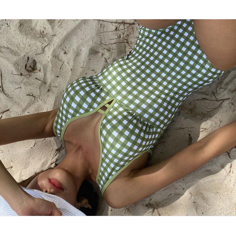 [SẴN] SET ĐỒ BƠI CARO XANH LÁ | BigBuy360 - bigbuy360.vn