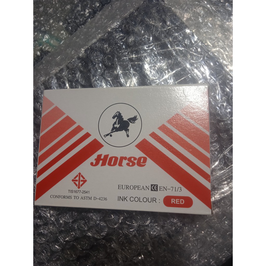 Khay Mực lăn tay và đóng dấu Tampon Horse EN71/3 RED Thái Lan