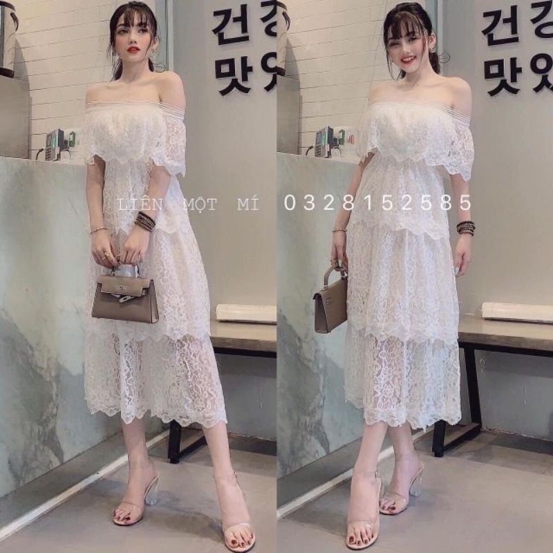 VÁY MAXI REN TẦNG TRỄ VAI