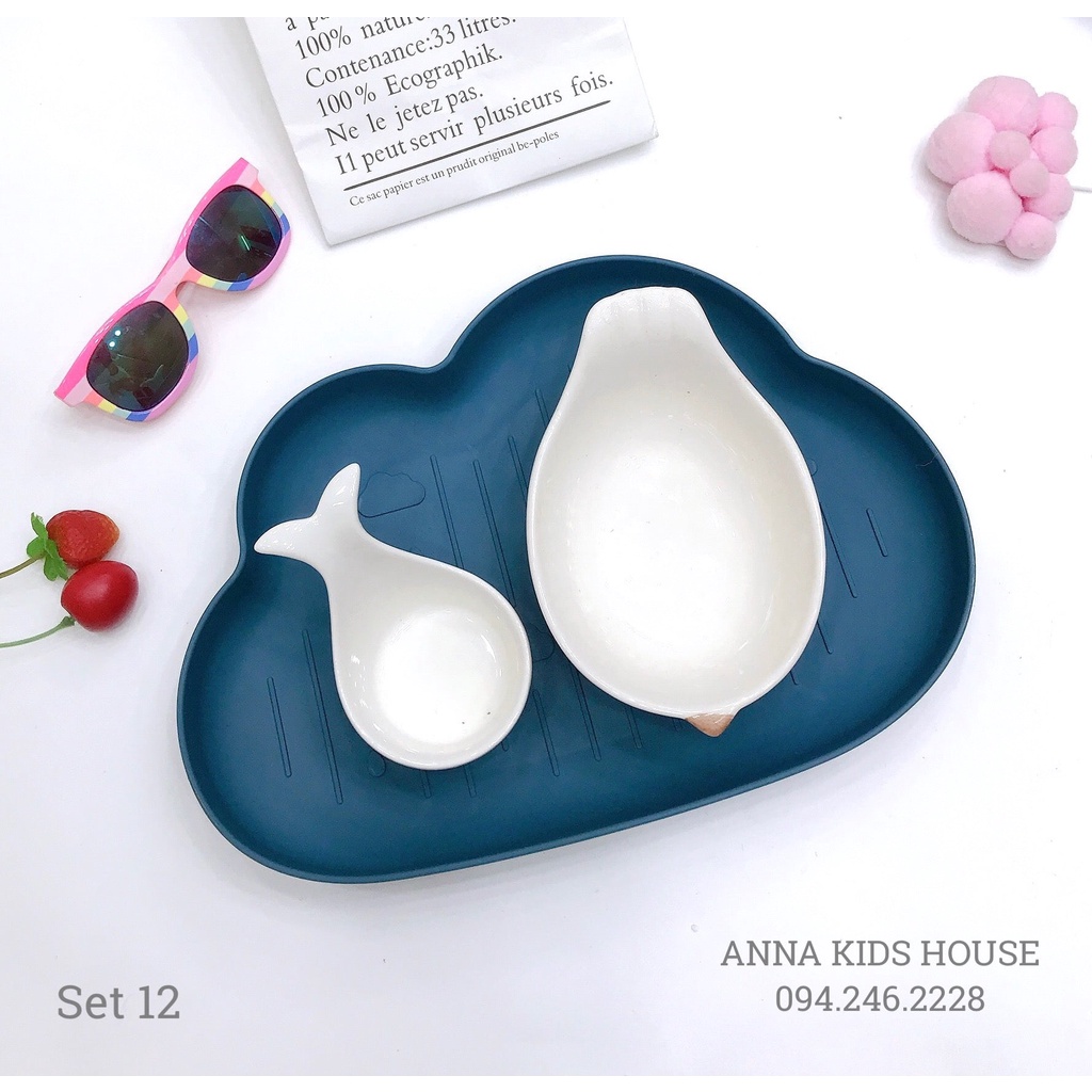 Set bát sứ cho bé ăn dặm giá chỉ từ 99k/1set