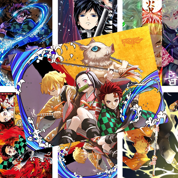 Thanh Gươm Diệt Quỷ Kimetsu no Yaiba DEMON SLAYER 2| Một bộ 10 áp phích| Tranh dán tường anime poster anime 42 * 29cm