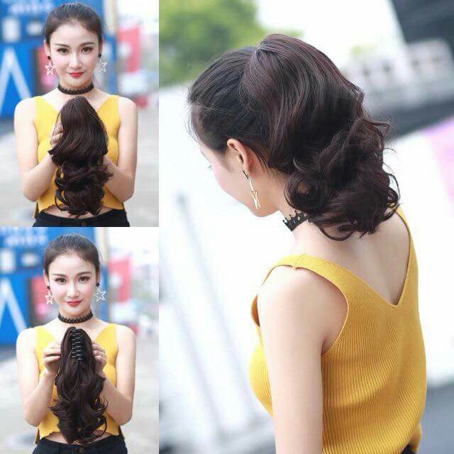 Tóc cột ngoạm xoăn ngắn